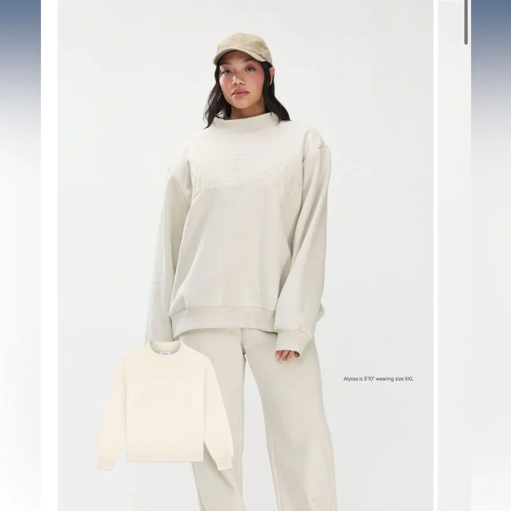 Parke Tonal Sweatshirt in Oat L/XL - Picture 1 of 3